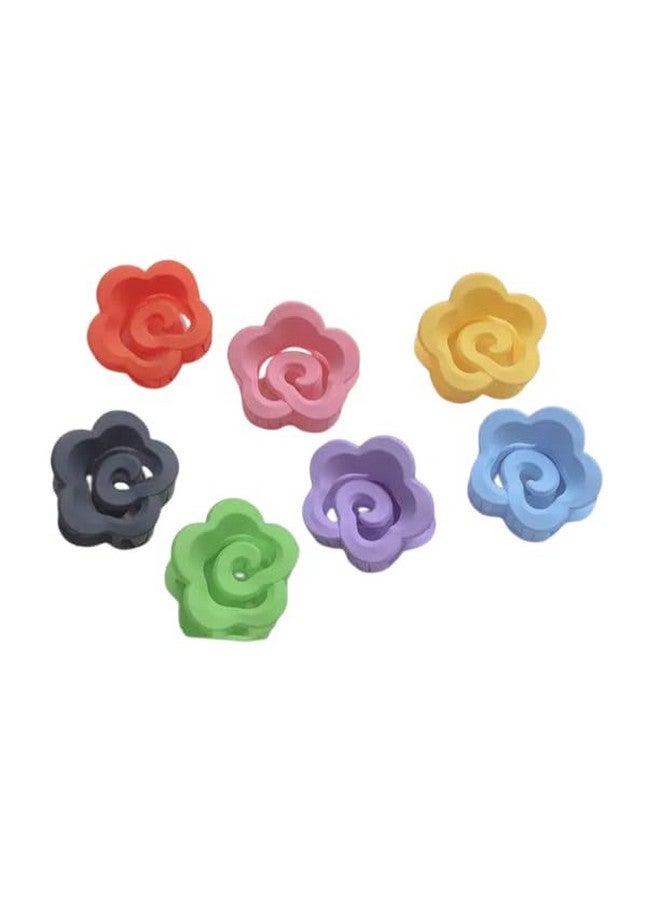 ARYANSH SHOPPE Matte Pastel Colors Hollow Rose Shape Plasstic Hair Accessories Clamp Claw Clips For Women (ROSE SHAPE MATTE CLUTCHER) (PACK OF 3) - Image 1