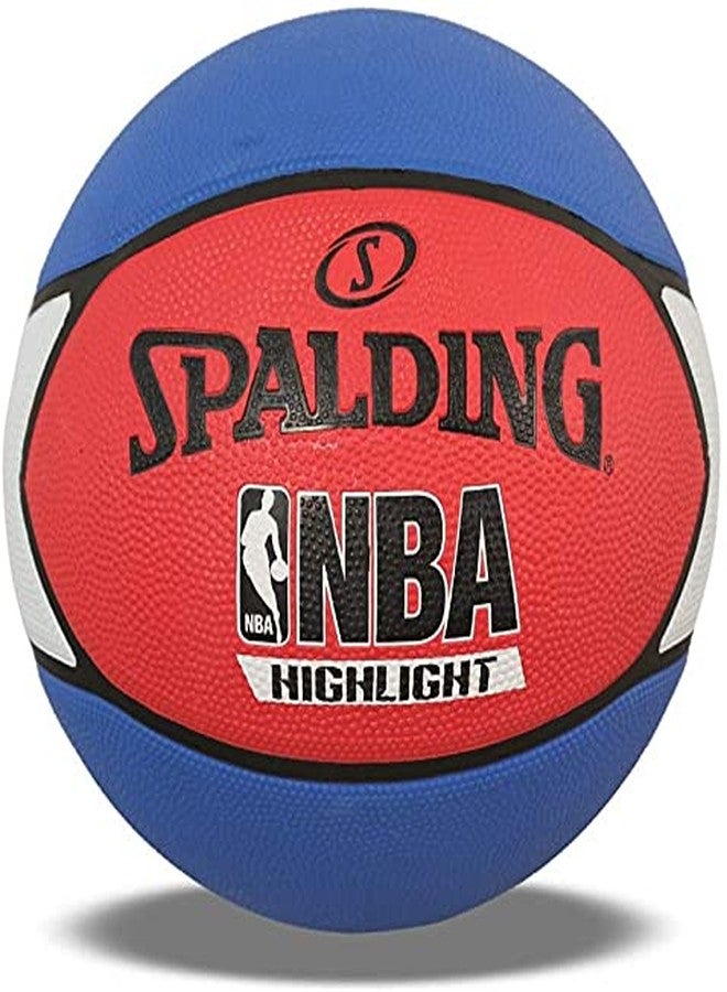 Spalding Basketball Without Pump Highlight Basketball NBA Basketball Size 7 Basketball for Men Full Size Adult Basketballs (Multicolor with Pump) - Image 3