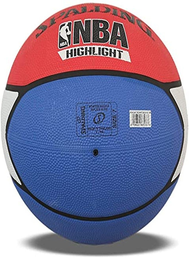 Spalding Basketball Without Pump Highlight Basketball NBA Basketball Size 7 Basketball for Men Full Size Adult Basketballs (Multicolor with Pump) - Image 4