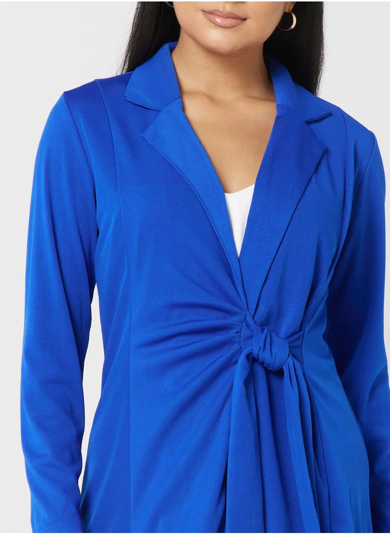 ELLA Longline Blazer With Tie Waist Detail
