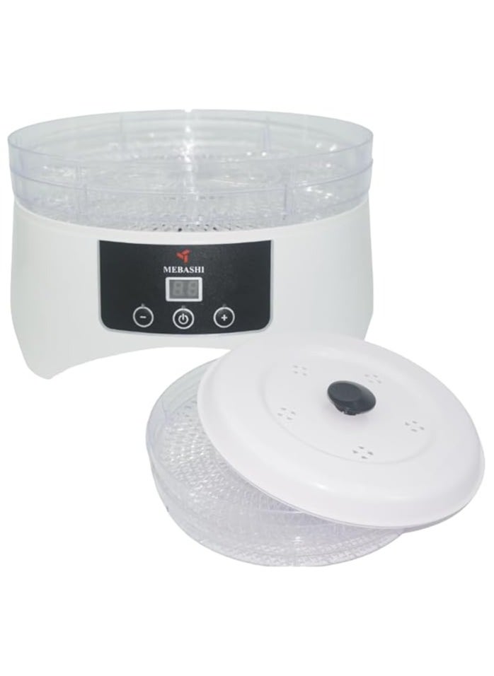 ميباشي مجفف الطعام MEBASHI، 4 صواني، أبيض، مؤقت 12 ساعة، شاشة LED (400 واط) (ME-FOD8001)  - Image 2