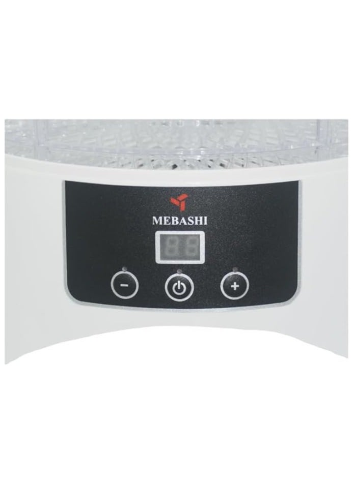 ميباشي مجفف الطعام MEBASHI، 4 صواني، أبيض، مؤقت 12 ساعة، شاشة LED (400 واط) (ME-FOD8001)  - Image 3