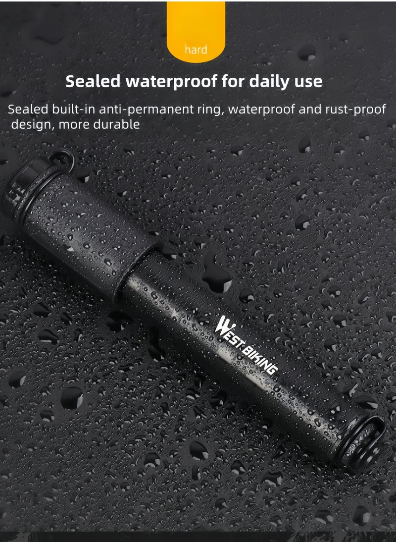 WEST BIKING - High Pressure 100PSI Bicycle Pump Accessory Kit, Basketball Pump, US/French Nozzle Convertible, Lightweight & Pocket Size, Portable Pump with Hose 128-198 CM - Image 1