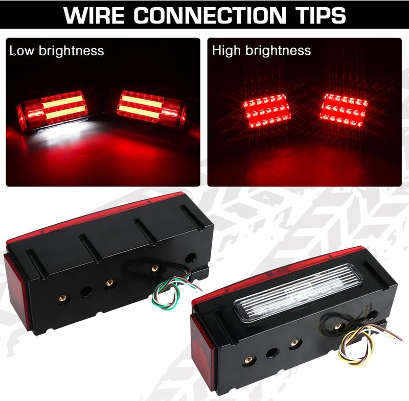 LINKITOM New Submersible LED Trailer Light Kit, Super Bright Brake Stop Turn Tail License Lights for Camper Truck RV Boat Snowmobile Over 80" Inches - Image 5