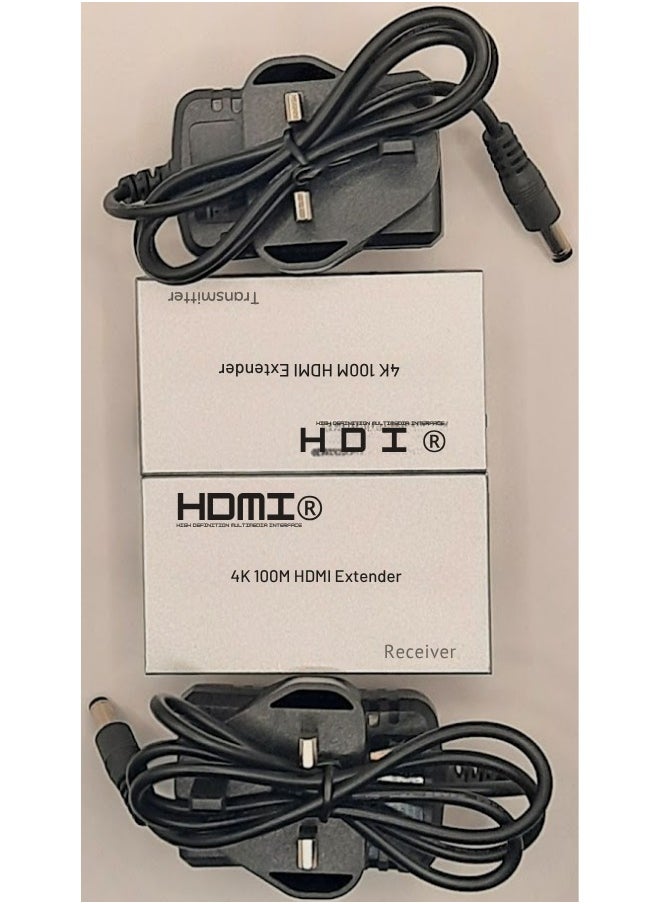 Generic 4K 100M HDMI Extender | Ultra HD Signal Transmission | Cat5e/6 Cable Support | 3840x2160@30Hz  - Image 2
