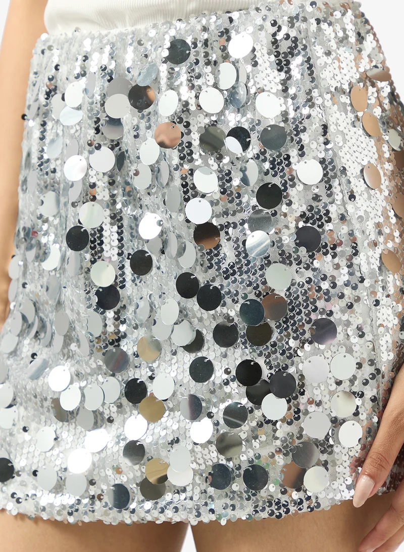 Ginger Sequin Embellished Mini Skirt