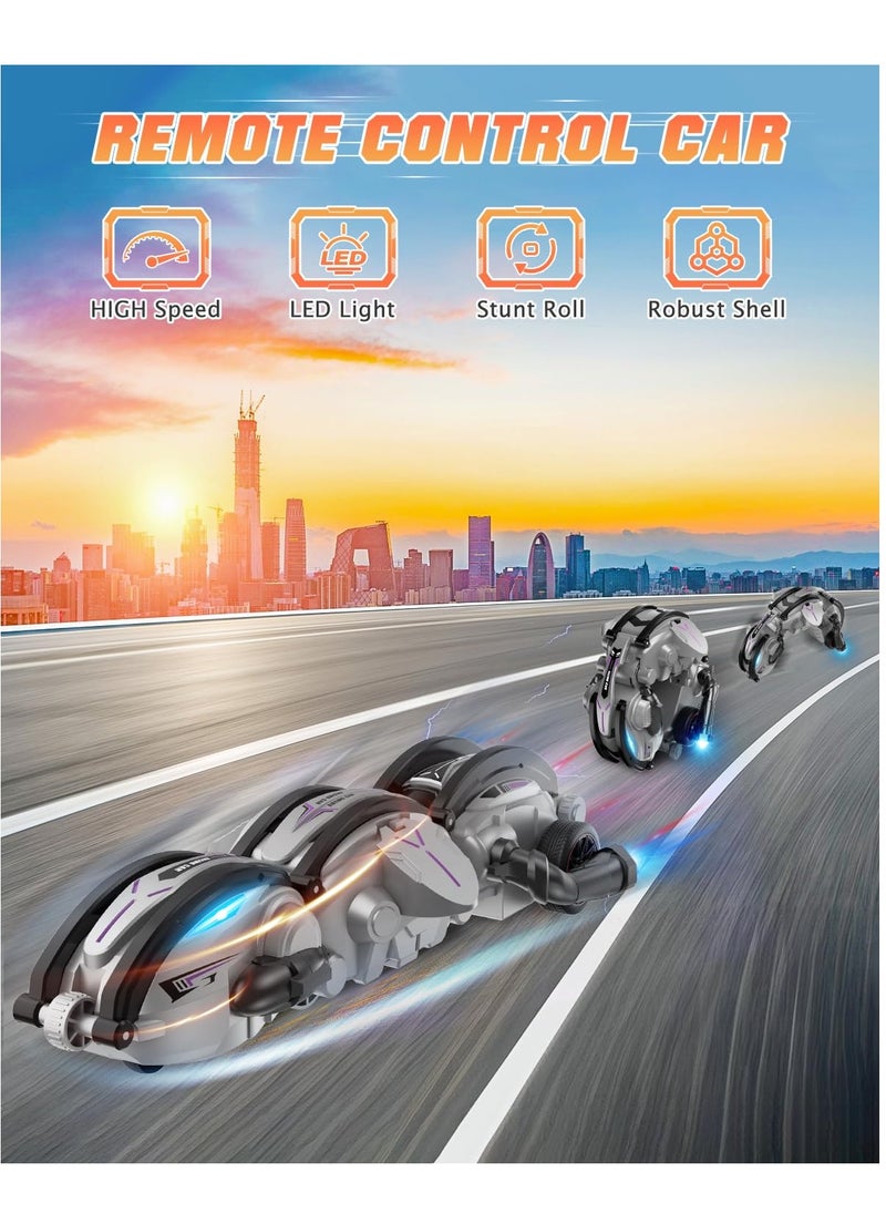 LBMT 2.4Ghz Remote Control Car, 360°Rolling RC Car with LED Lights, Drift Stunt Snake Car, Indoor Outdoor Play Vehicles for Kids Over 6 Years Old  - Image 3