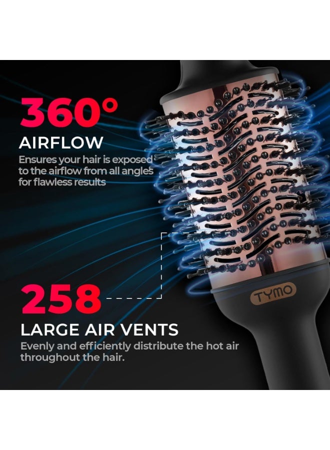 منتقي 3-in-1 Hot Air Brush Hair Dryer & Volumizer | One-Step Electric Hair Straightener Curler & Blow Dryer Brush for Women | Negative Ion Detangler Comb for All Hair Types | Salon Styler with Heat Settings - Image 3