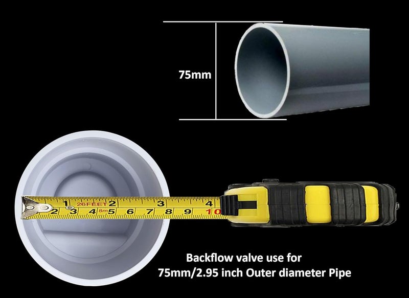 ES EKSAFAR صمام تصريف ESEKSAFAR PVC لمنع تدفق المياه العكسي، الصراصير، الثعابين، البعوض [غطاء تصريف/غطاء تصريف/صمام مياه غير راجع (75 مم) - Image 2