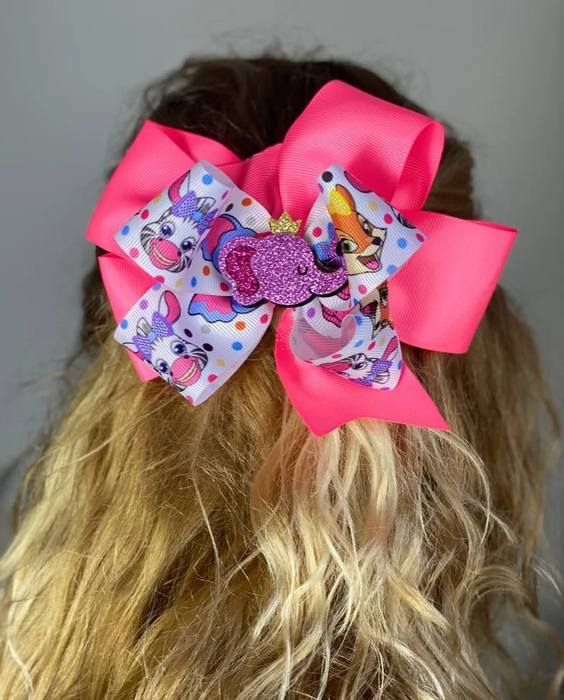 Queen Aksesuar Queen Accessory Cute Elephant Fancy Silvery Colorful Animal Layered Luxury Bow Buckle Metal Clip Children's Buckle