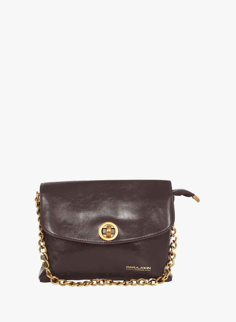 PARAJOHN Para John London Women Crossbody Bag – PU Leather Flap Handbag with Chain Strap & Turn Lock Closure