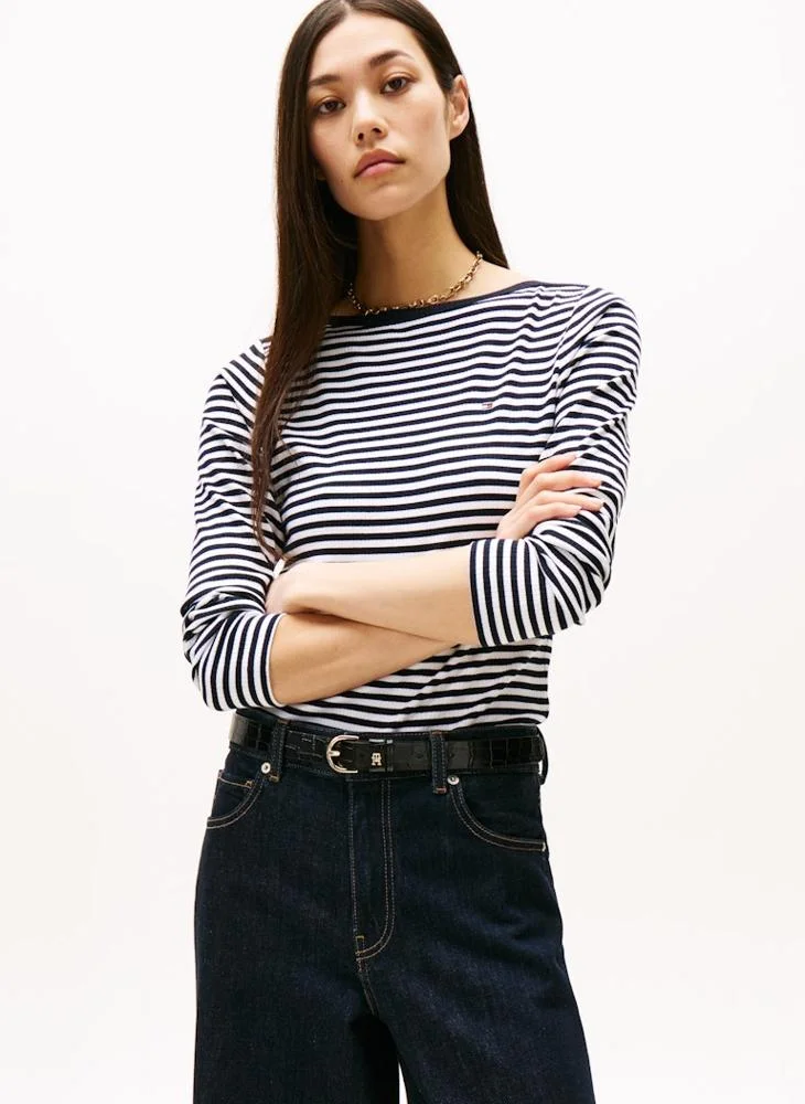 تومي هيلفيغر Striped Crew Neck T-Shirt