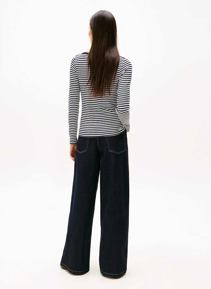 تومي هيلفيغر Striped Crew Neck T-Shirt