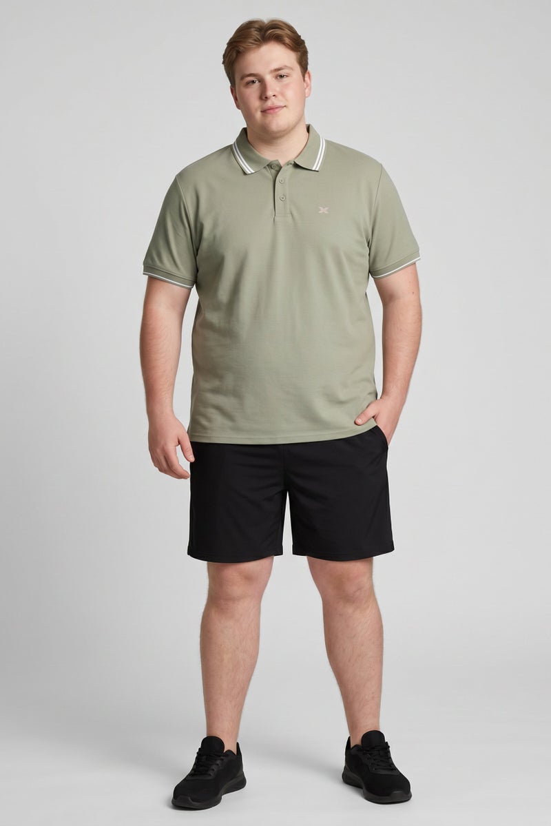 RBX Men Sportswear Fit Short Sleeves Outdoor Polo Shirt, Olive - Image 2