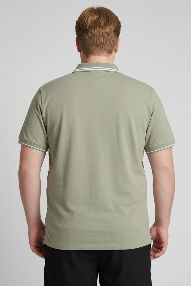 RBX Men Sportswear Fit Short Sleeves Outdoor Polo Shirt, Olive - Image 4