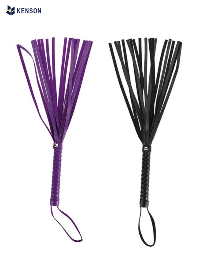 KENSON 2 Pcs Leather Horse Whip Set Leather Whip for Horses Whip for Play Faux Leather Whips PU Handle Outdoor Sports Horse Riding Whip Lightweight Gift Accessories Training Tool Portable Gift - Image 5