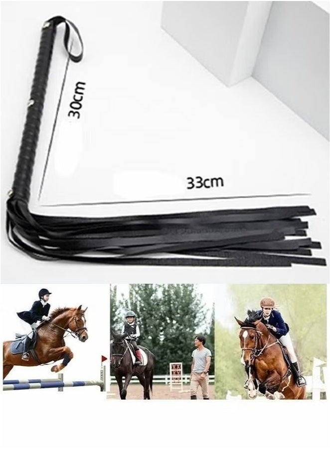 KENSON 2 Pcs Leather Horse Whip Set Leather Whip for Horses Whip for Play Faux Leather Whips PU Handle Outdoor Sports Horse Riding Whip Lightweight Gift Accessories Training Tool Portable Gift - Image 2