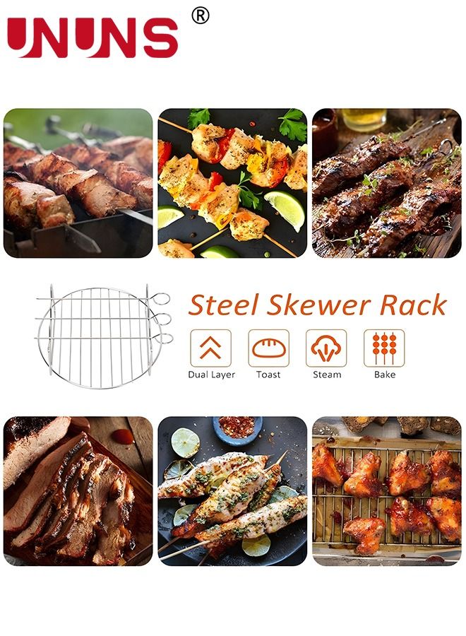 UNUNS 10 Pieces  8 Inch Air Fryer Accessories Combination Material Set Of 10 Air Fryer Accessories For Deep Air Fryer Oven,Include Cake,Rack Skewer,6 Cake Cups Black - Image 5