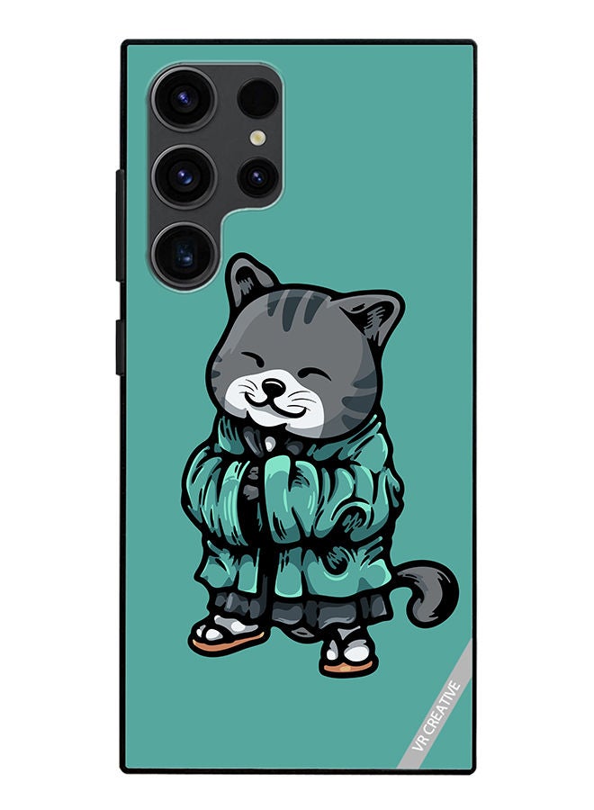 VR CREATIVE Protective Case Cover For Samsung Galaxy S23 Ultra 5G Kimano Cat Design Multicolour - Image 1