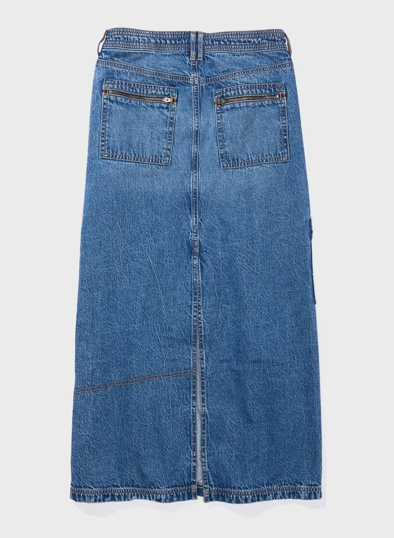 American Eagle Low Rise Pocket Detail Maxi Skirt
