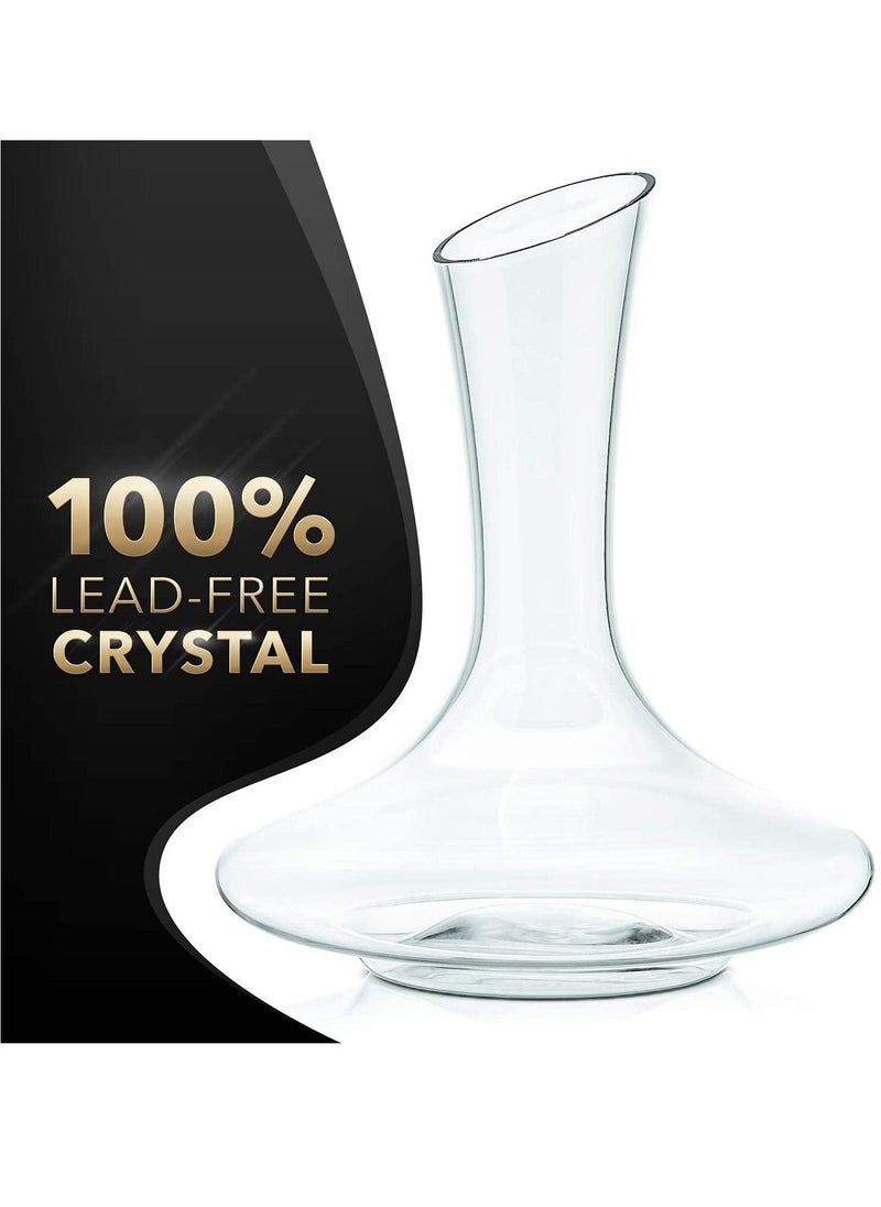 Excefore Wine Decanter, Hand Blown Lead Free Crystal Wine Carafe, Large 1800 ml Capacity, Red Wine Aerator and Breather, Glass Wine Pitcher Set  - Image 2