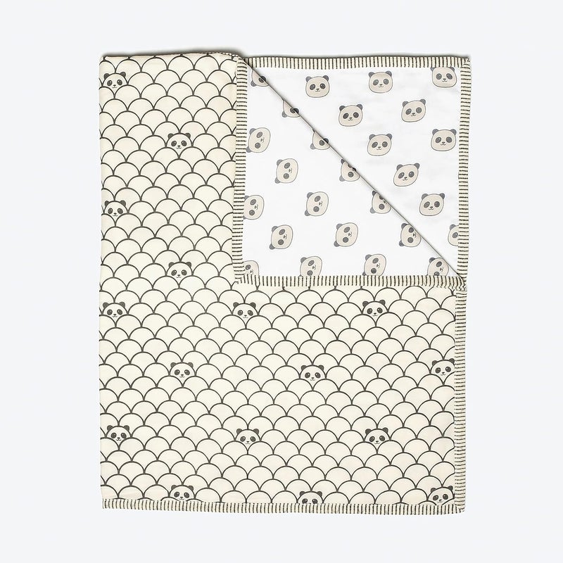 Masilo Organic Cotton Mulmul Dohar Blanket for Babies-Cradle Organic Cotton Softest Baby Blanket Wrapper Babies 0 to 3 Years - Panda - Image 3