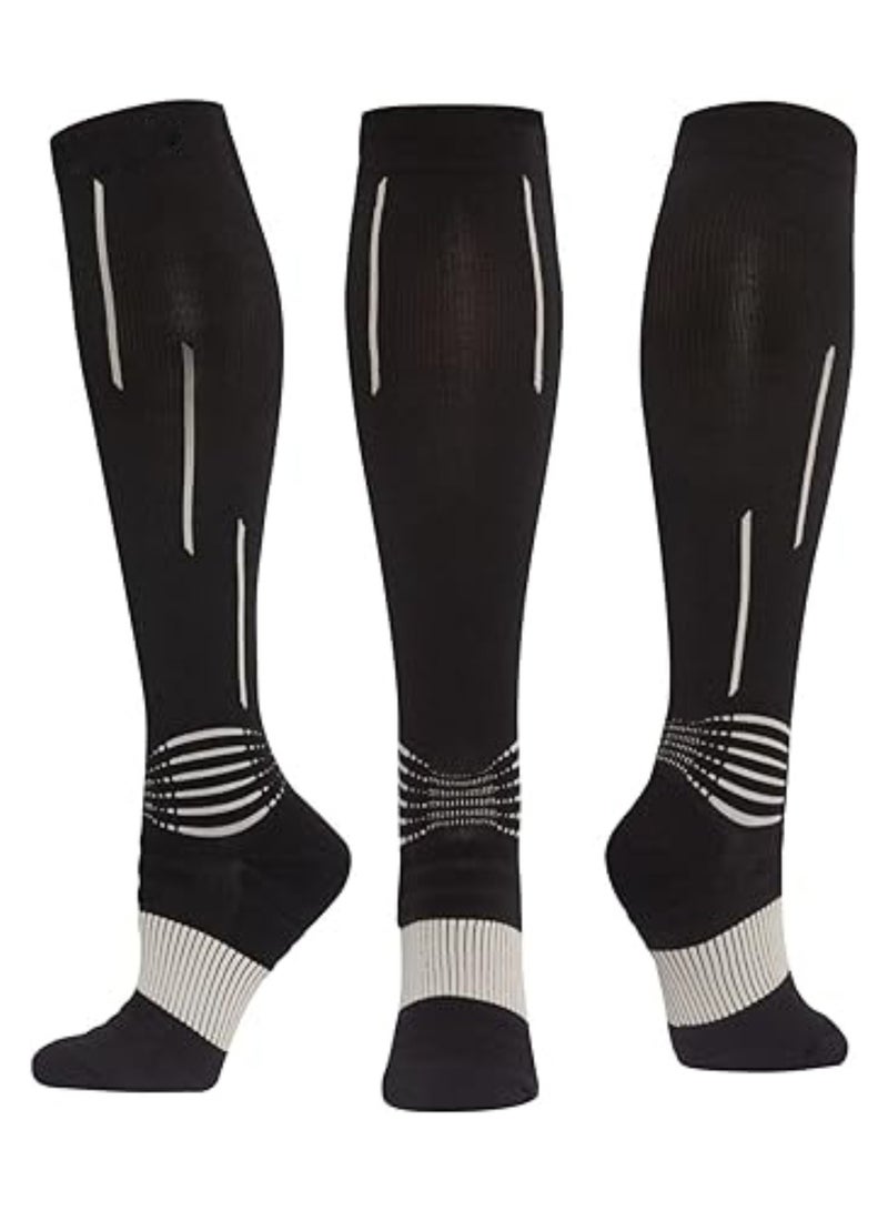 Generic 1 Pair of 20-30 mmHg Compression Socks for Men and Women, Ideal for Running, Flying, and Athletic Activities, Designed for Wide Calves (M, 38-45) - Unisex Supportive Socks. - Image 1