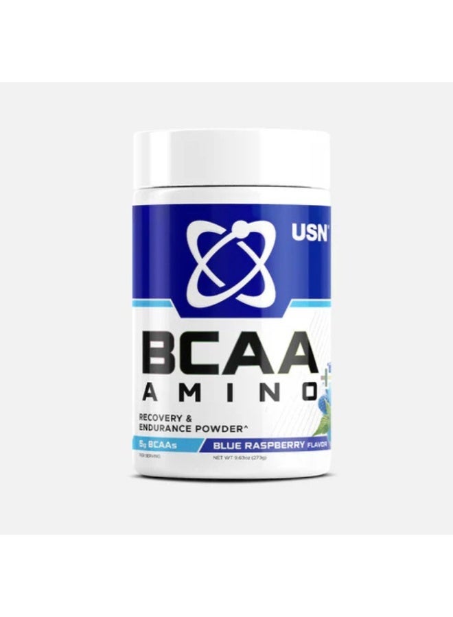 USN BCAA + Amino Blue Raspberry 273g – Recovery & Endurance Amino Acid Formula, 30 Servings - Image 1