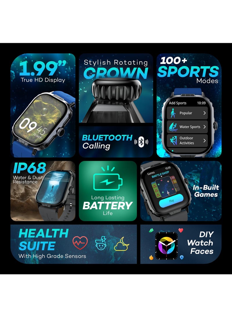 Pebble - Pebble Nomad Pro 1.99” True HD Display, BT Calling, Health Suite, DIY Watch Faces, Rotating Crown, Multiple Sports Modes, Rugged Built, Alarm & Notification Smartwatch - Image 1