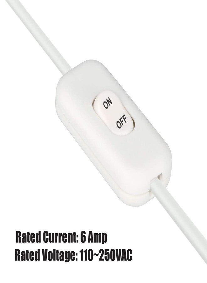 PLUSPOE Inline Cord Switch, PLUSPOE 2-Pack On Off Button Control Lamp Appliance Switch for Bedroom Table Lamp Desk LED Lights,White - Image 3