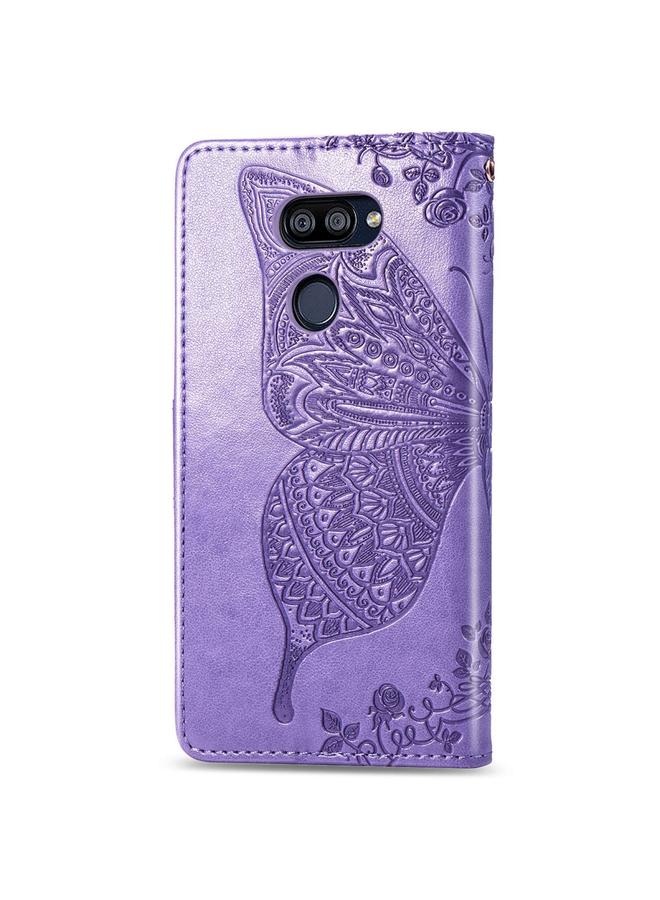 S-TOP Case For LG K40S Butterfly Love Flower Embossed Horizontal Flip Leather Case with Bracket / Card Slot / Wallet / Lanyard - Image 4