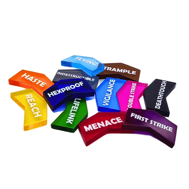 Futhark MTG CountersKeyword Counters for Magic The Gathering Set of 60 Color Coded MTG Tokens Improved Gameplay with This Great Magic The Gathering Gift - Image 3