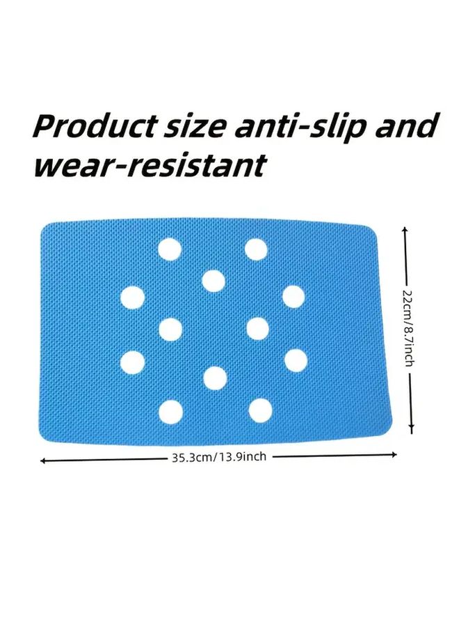 Blue Foldable EVA Shower Chair Pad With Adhesive Backing And Polka Dot Pattern - Image 2