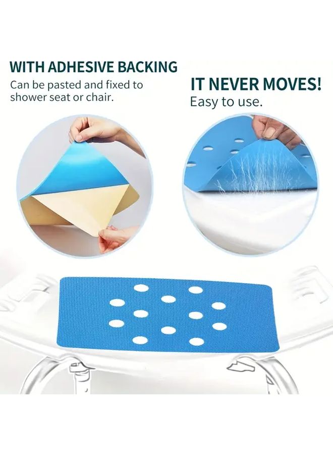 Blue Foldable EVA Shower Chair Pad With Adhesive Backing And Polka Dot Pattern - Image 5