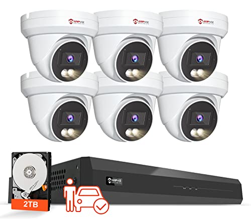 Anpviz 8CH 4K PoE Security Camera System, 6pcs 8MP Wired PoE IP Cameras with Human Vehicle Detection, Smart Dual Light Color Night Vision, 4K/8MP 8CH NVR with 2TB HDD for Business Home (U Series) - Image 1
