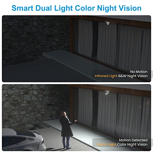 Anpviz 8CH 4K PoE Security Camera System, 6pcs 8MP Wired PoE IP Cameras with Human Vehicle Detection, Smart Dual Light Color Night Vision, 4K/8MP 8CH NVR with 2TB HDD for Business Home (U Series) - Image 3