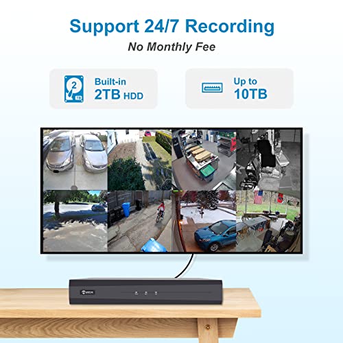 Anpviz 8CH 4K PoE Security Camera System, 6pcs 8MP Wired PoE IP Cameras with Human Vehicle Detection, Smart Dual Light Color Night Vision, 4K/8MP 8CH NVR with 2TB HDD for Business Home (U Series) - Image 5