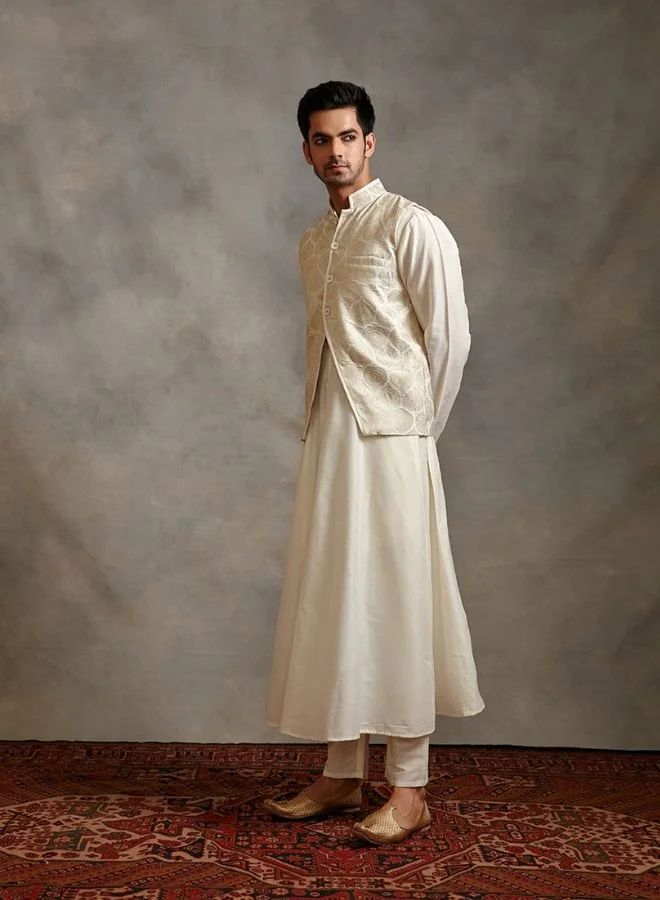Abhishti Banarasi zari jacket - Ivory