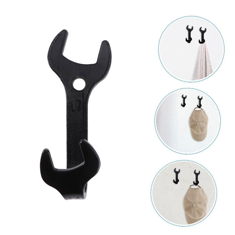 Vintage Wrench Shaped Wall Hook Set Of 2 For Coats Hats Towels Easy Installation Home Kitchen Bathroom Decor - Image 3