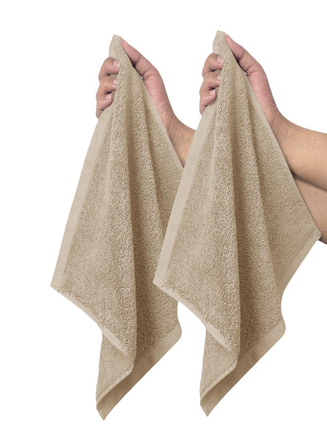 Tee Projekt 100% Cotton, Ultra Soft, Quick Dry Face Towel, (30 x 30 cm), (480 GSM, Pack of 2) Bleach Sand - Image 1