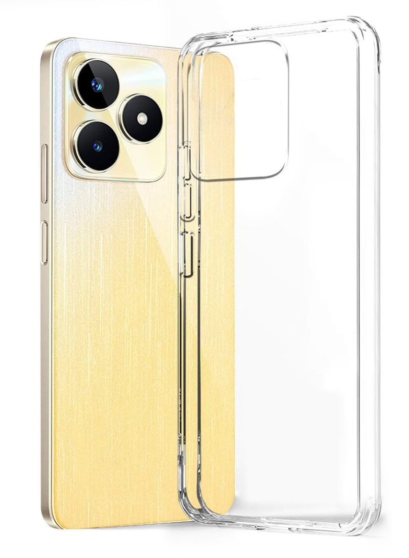 Crystal Clear Transparent Back Case Cover for Realme C53/C51/Note 50 Camera Protection Shockproof TPU Silicone Back Cover Case Transparent