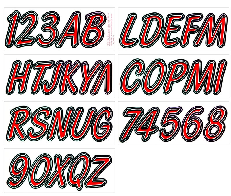Hardline Products Series 400 Factory Matched 3-Inch Boat & PWC Registration Number Kit, Red/Black - REBKG400 - Image 5