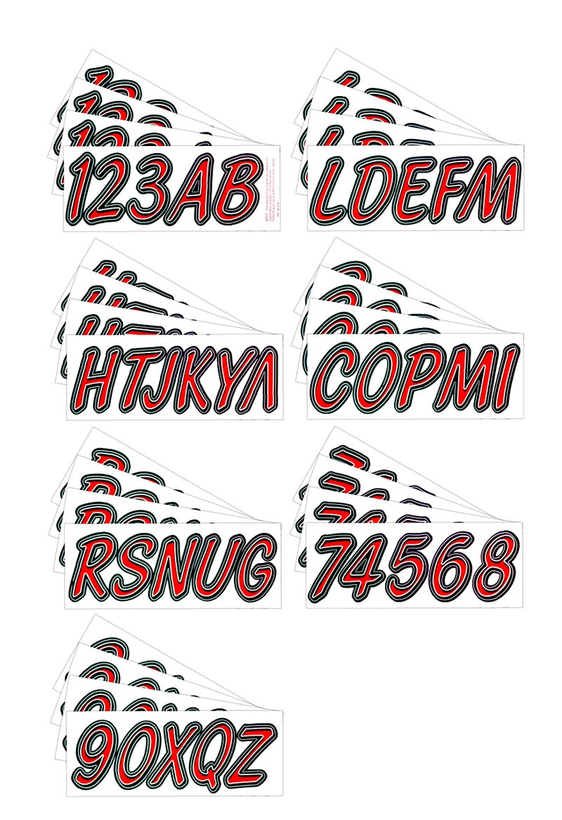 Hardline Products Series 400 Factory Matched 3-Inch Boat & PWC Registration Number Kit, Red/Black - REBKG400 - Image 2