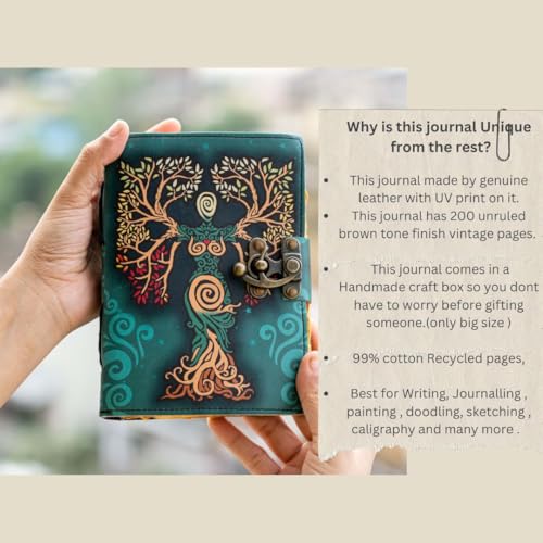 CRAFT JUNKY Vintage Leather Journal Diary for Women and Men Travel Diary Notebook for Writing Deckle Edge Paper, 200 Pages - Image 3