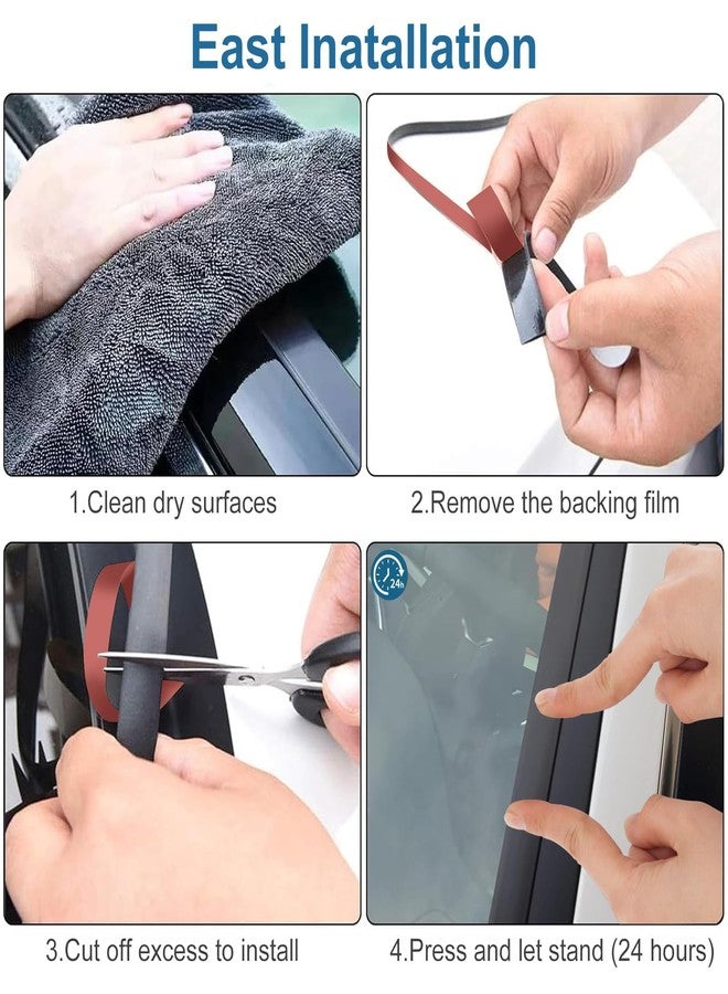 EEEKit 16.4 FT Windshield Rubber Seal Strip, Car Window Weather Stripping Trim, Automotive Weather Stripping Tape, Self-Adhesive Sealing Strip for Car Front Rear Windshield Sunroof Sliding Window - Image 5