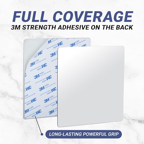 Mirrorvana Sticky 3M Adhesive Anti-Fog Shaving Mirror - Peel and Stick Fogless Shower Mirror for Men - Frameless & Shatterproof Plastic Mirror - 6.3" x 6.3” (Square) - Image 3