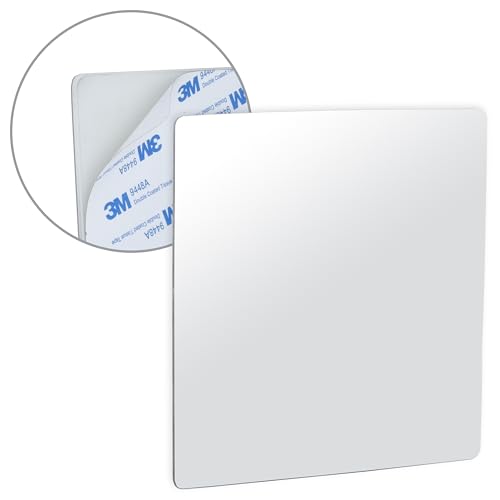 Mirrorvana Sticky 3M Adhesive Anti-Fog Shaving Mirror - Peel and Stick Fogless Shower Mirror for Men - Frameless & Shatterproof Plastic Mirror - 6.3" x 6.3” (Square) - Image 1
