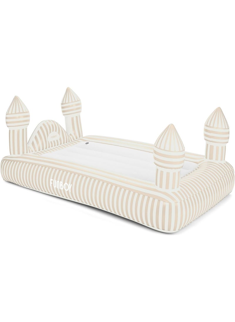 FUNBOY FUNBOY Kids Striped Castle Sleepover Travel Bed  Air Mattress Perfect for Sleepovers Includes Carrying Storage Bag Twin  - Image 1