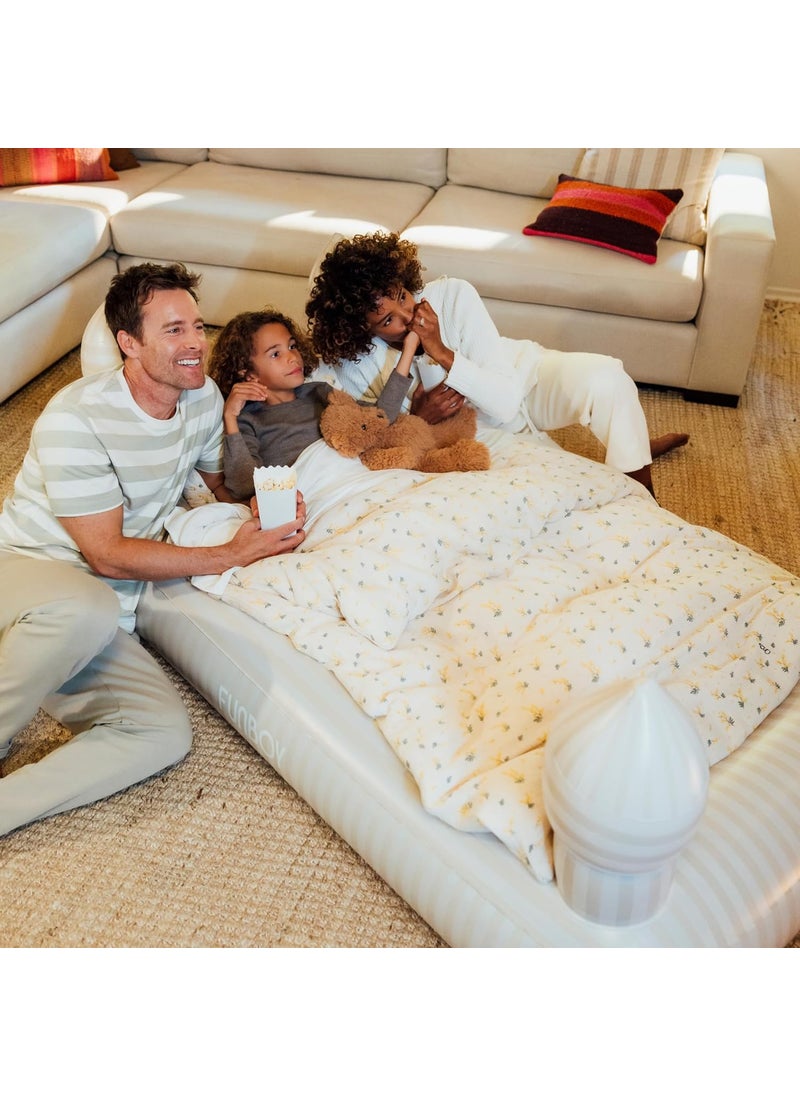 FUNBOY FUNBOY Kids Striped Castle Sleepover Travel Bed  Air Mattress Perfect for Sleepovers Includes Carrying Storage Bag Twin  - Image 2