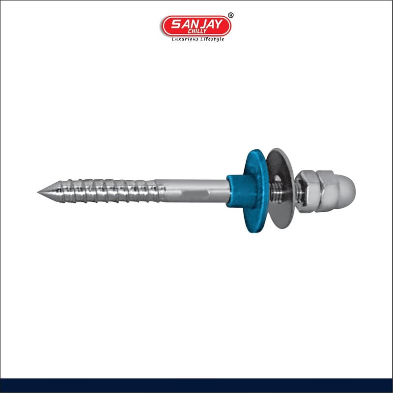 Sanjay Chilly Rack Bolt Screw Type for Wash Basin Stainless Steel Silver Bolt Screw Set Strong Reliable Fixing Rack Bolt Full Pair Accessories For Bathroom Kitchen Toilet Pack of 10 - Image 4